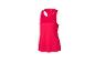 Débardeur de sport rouge pour femme avec logo noir sur l'ourlet.