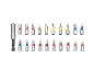 Jeu d'embouts PARKSIDE® de 21 pièces, incluant des embouts pour vis PZ, PH, T et H, et un porte-embout.