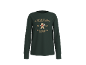 T-shirt à manches longues vert foncé avec imprimé bonhomme de pain d'épices.