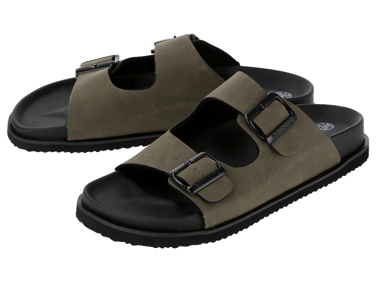 Paire de sandales grises-vertes à boucles de la marque esmara.