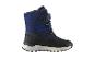 Bottes de neige enfant bleu marine avec semelle noire et motif bleu.