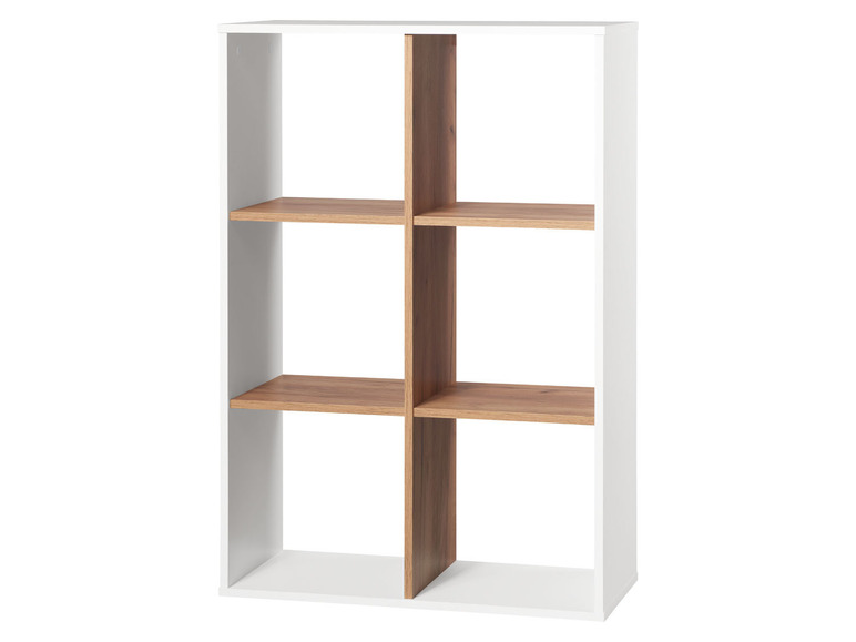 Aller en mode plein écran : Étagère Liverpool, 74 x 108 x 33 cm, imitation chêne/blanc - Image 1