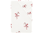 Drap-housse blanc avec motif de cannes à sucre rouges avec des nœuds