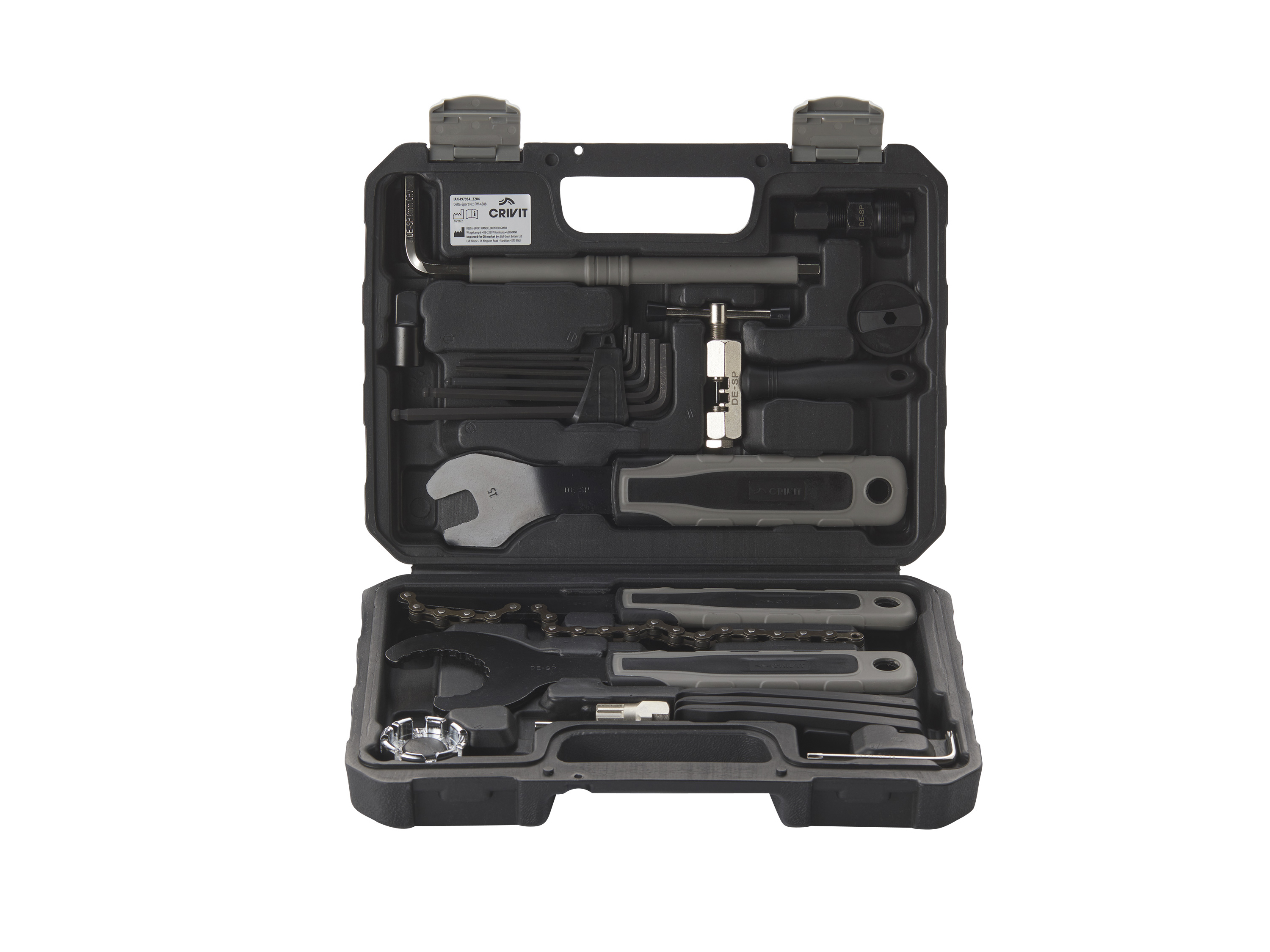 CRIVIT Set d'outils pour vélo avec boîte, 20 pièces