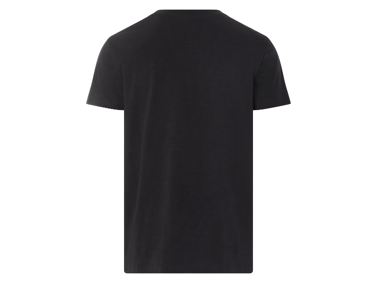 T-shirt noir à manches courtes, vue arrière.