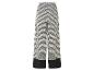 Pantalon palazzo à motif géométrique noir et blanc.