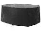 Housse de protection noire pour mobilier de jardin, avec cordon de serrage.