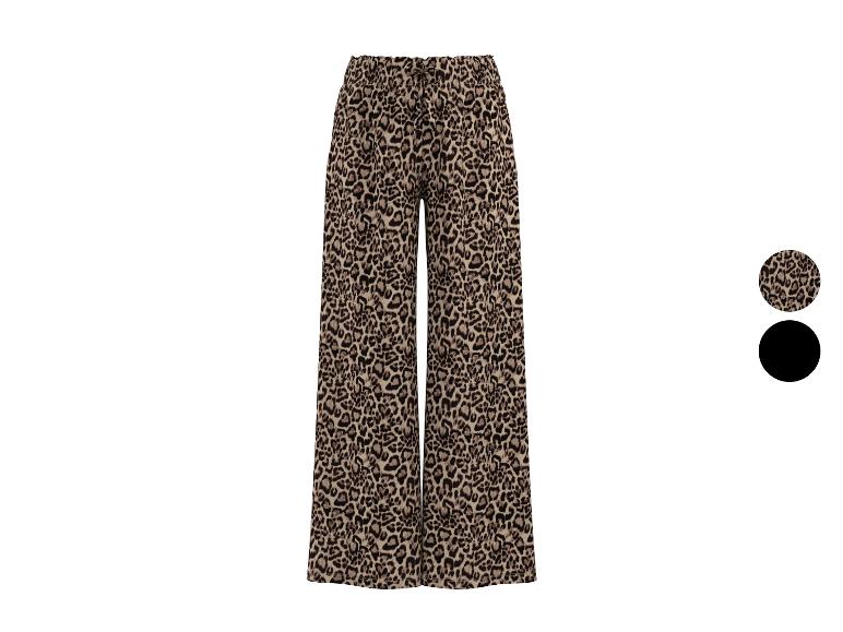 Pantalon large à imprimé léopard avec cordon de serrage à la taille.