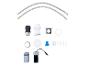 Kit de robinetterie : flexibles, raccords et fixation.