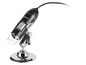 Un microscope Bresser noir avec éclairage LED et un support.