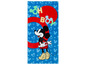 Une serviette bleue avec Mickey Mouse et le texte 'Oh Boy'.