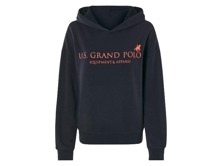 Sweat-shirt à capuche U.S. Grand Polo bleu marine avec logo brodé.
