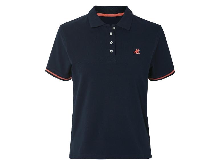 Polo bleu marine à col contrastant et logo brodé.