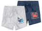 Deux paires de shorts pour garçons avec un imprimé baleine et crabe.