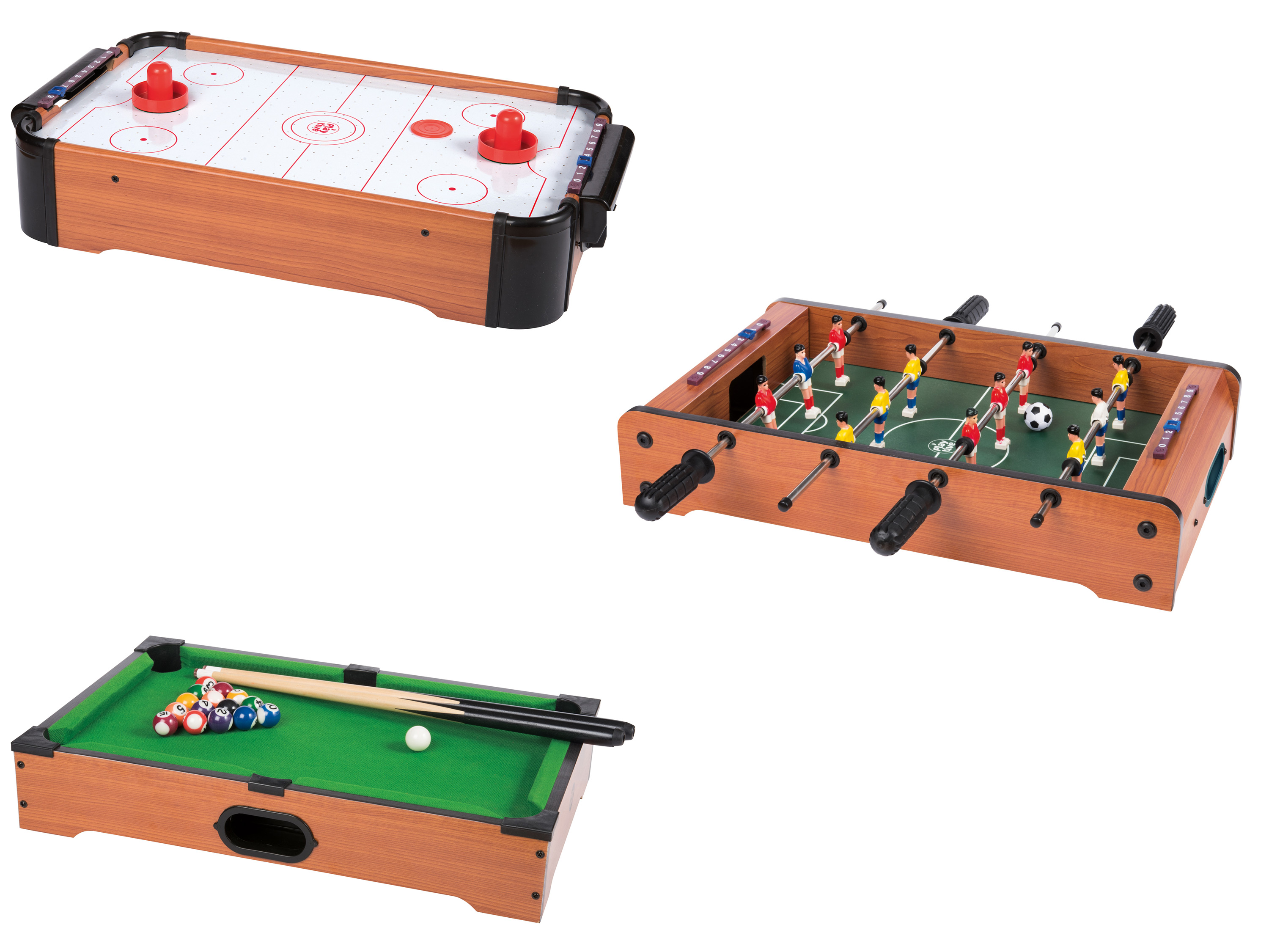 Playtive Mini Baby-foot, Air hockey ou mini Billard