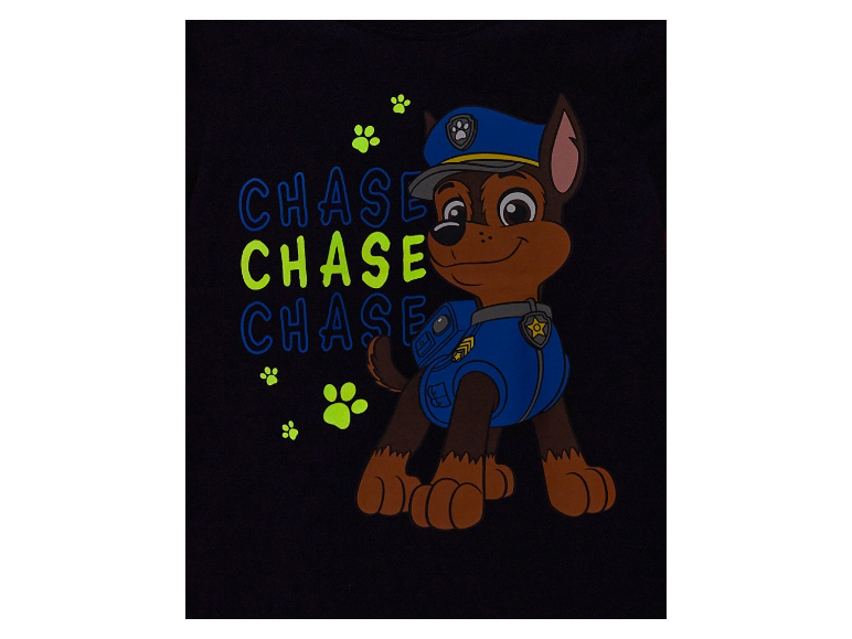 T-shirt enfant Paw Patrol Chase qui brille dans le noir.