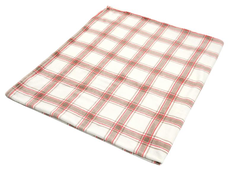 Couverture douce à carreaux blancs, rouges et gris