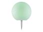 Lampe sphérique verte à piquet pour extérieur.