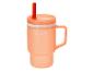 Mug enfant orange avec anse et paille rouge