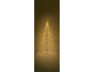 Sapin de Noël lumineux LED avec étoile au sommet, sur fond neutre.