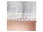 Short gris avec bordure en dentelle blanche