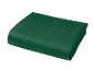 Bâche ou tapis de sol imperméable vert foncé plié sur fond noir.