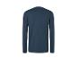 T-shirt bleu foncé à manches longues, vue de dos sur fond blanc.