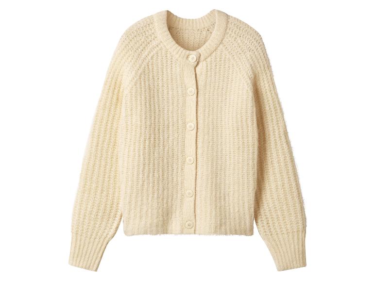 Cardigan en maille crème avec boutons sur le devant