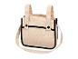 Sac en tissu beige avec bordures et poignées noires
