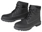 Deux paires de bottes noires à lacets.