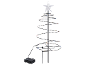 Sapin de Noël en spirale avec lumières LED multicolores et une étoile au sommet.