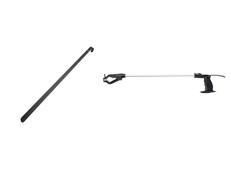 Pince de préhension longue et long crochet pour aider à atteindre des objets.