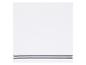 Serviette de bain blanche avec double bande grise.