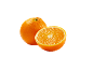 Orange entière et demi-orange avec pulpe et zeste