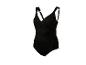 Maillot de bain une pièce noir avec bretelles réglables et détails froncés