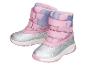 Bottes d'hiver roses et argentées pour enfants avec fermeture velcro