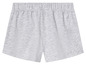 Short gris avec ceinture élastique.