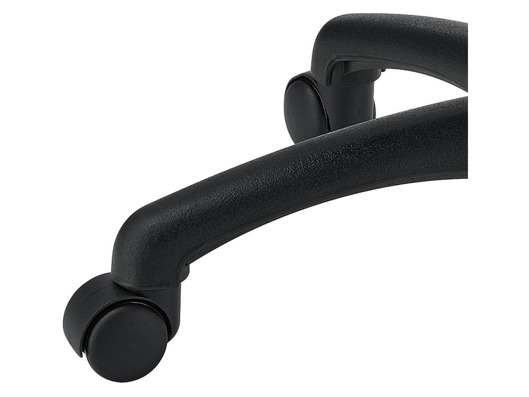 Roulettes noires pour une chaise de bureau.