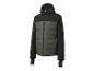 Veste noire à capuche, matelassée, insert vert