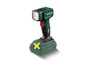 Une lampe Parkside X20V Team verte avec une batterie.
