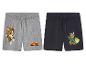 Deux shorts pour enfants, gris et bleu marine, avec motifs Pat' Patrouille.