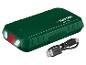 Batterie externe verte avec lampe de poche et câble USB-C.