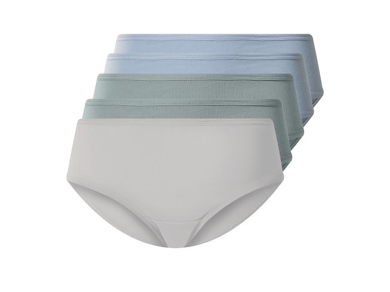 Lot de 4 culottes femme dans les tons bleus et verts, empilées
