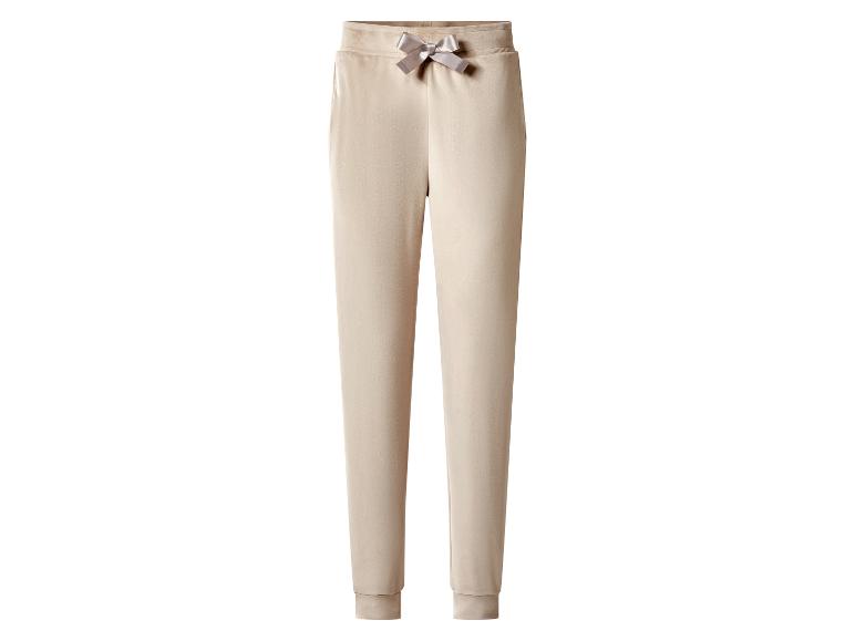 Pantalon de jogging beige avec un nœud décoratif gris à la taille