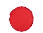 Un sac rond rouge avec une poignée blanche