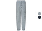 Pantalon cargo gris avec élastique et cordon de serrage.