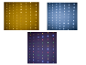 Guirlandes lumineuses LED en or, blanc froid et multicolore.