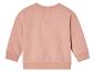 Un sweat-shirt rose à manches longues pour bébé.