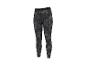 Legging de sport pour femme, motif camouflage gris et noir, avec ceinture élastique.
