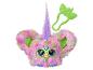 Peluche interactive PomPom rose et verte avec accessoire.